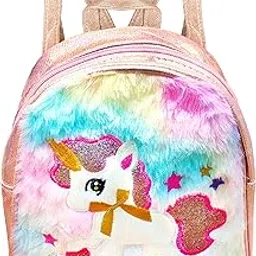 Unicorn Fur Bag for Girls Kids – Mini Unicorn Bagpack, Small Bags for Girls, Stylish and Fancy Purse, Travel Bag for Girls, Coin Purse, Korean Bag for Girls (24 X 20 X 8 Cm)-image-32