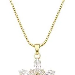 flauri Gold Plated Star Pendant Necklace with Marquise Cut Cubic Zirconia for Women and Girls, Dainty and Elegant Jewelry Gift-picture-23