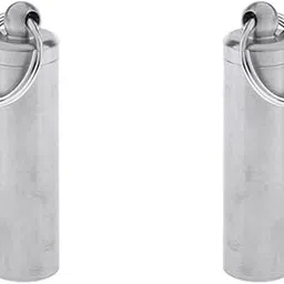 JAZZY PEARLS® 2pcs Waterproof Stainless Steel Capsule Holder Pill Container Box Key Ring-Sporting Goods-Outdoor Sports-Camping & Hiking-Emergency Gear-Other Emergency Gear image 1