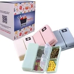 Prostuff.in® 7 Grids Folding Magnetic Reversible Air Tight Portable Medicine Pill Organizer Box for Pill, Vitamins, Fish Oil & Supplement Home & Travelling Use, Multicolour,1 Pc.-image-6
