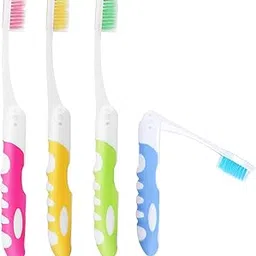 Koixurey Bulk Foldable Travel Toothbrush Fold to Cover Individually Wrapped Medium Soft Bristle Toothbrush Case Travel Size Compact On-The-go Toothbrush for Adults and Kids Travel Camping (3)-picture-16