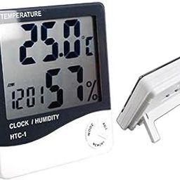 generic SWARA RETAIL Wall Mounting Indoor & Outdoor Digital Humidity Meter Hygrometer Thermometer with Large LCD Display for Accurate Temperature Alarm Clock (HTC-1) weather temperature meter-picture-36