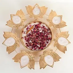 Kaameri Bazaar Handcrafted Bowl for Floating Flowers and Tea Light Candles | Diya Shape Flower Decorative Urli Bowl for Home,Living Room, Office and Table Decor | Diwali Decoration Items-picture-21