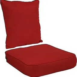 Sunnydaze 2-Piece Indoor/Outdoor Back and Seat Cushion Set for Deep Seating Patio Chair - Red-picture-16