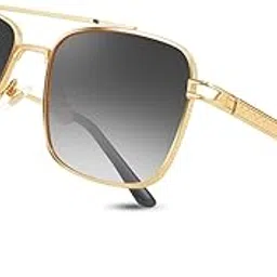 feisedy Retro Square Aviator Sunglasses for Men Women Vintage 70s Pilot Shades Classic Metal Frame B2845-picture-32