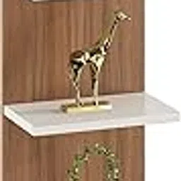 FURNEASER Sampller Wall Shelves for Living Room, Hanging Decoration & Corner Display Shelf, Modern & Stylish Bookcase Bookshelf (Wenge) (Exotic Teak & White)-picture-28
