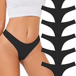 sunm boutique Pack of 6 Women's Cotton Thongs Breathable Bikini Panties Underwear-picture-10