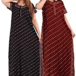 Trikuta Vaishno Latest Trending Women's Cotton Printed Kaftan/Nightgown/Nighty/Maxi-picture-13