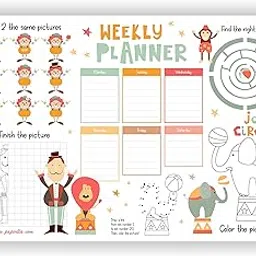 COI The Circus Collection Planner/Unique Full of Activity and to Do List Weekly Notepad for All Your Home Work Kids Planning Writing Notes-picture-29