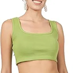 shodox Women's Casual Sleeveless Solid Cotton Rib Knitted Square Neck Crop Tank Top for Women-picture-23