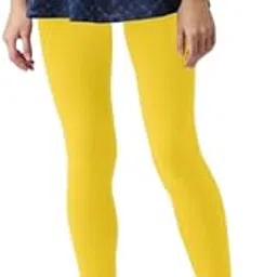 Free Size Stretchable Full Length Cotton Churidar Leggings for Womens10 Yellow-picture-16