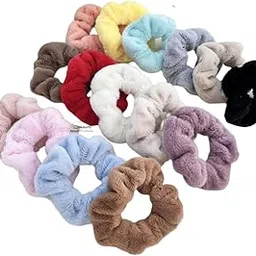 saavi beauty products Saavi 6 Pcs Premium Soft Elastic Hair Rubber Bands for Kids, Girls Women | Microfiber Towel Scrunchies For winter or Girls | Soft Velvet Hair Ties (Multicolor)-picture-30