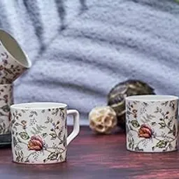 GOLDEN QUEEN'S Handcrafted Pink Shrub Tea Cups - Set of 6 | Perfect for Daily Use, Elevate Your Tea and Coffee Experience | Microwave Safe | 200 ml-image-6