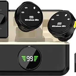 VRJTEC 2.4GHz Wireless Microphone with Noise Cancellation, Magnetic Collar Clip, 360° Sound Capture, 40m Range, 6Hr Battery Recording Mic for Interviews, Vlogging, YouTube Video-picture-40