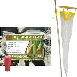 ACTIVE IPM Funnel Trap + Scirpophaga incertulas Pheromone Lure (Combo Pack of 20 Sets) Pest Control Tool for Attracting, Trapping Rice Yellow Stem Borer Adult Moths in Rice Farms-picture-29