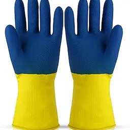 Robustt Heavy Duty Rubber Hand gloves - 1 Pair (Free Size, Multicolor) for Dishwashing, gardening, kitchen cleaning-image-39