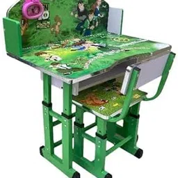 Toby New Indian Baby Desk/Kids Study Table and Chair Set Green-picture-46