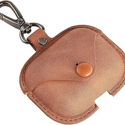 Puri Goswami Earphone Case Cover Compatible for AirPods Pro | Genuine Leather Case Metal Keychain | Case (Navy)-picture-27
