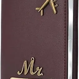 crofit Personalised Name & Charm Leather Passport Cover Holder for Men & Women Brown - Customised Passport Holder for Gift-picture-37