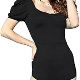 poshbery Black Puff Sleeve Swimwear-picture-10