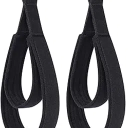 TOBWOLF 2PCS Pilates Double Loop Straps for Reformer, Feet Fitness Equipment Straps, Double Padded D-Ring Loops, Yoga Double Loop Straps Handle Straps, Pilates Reformer Accessories for Home and Gym-image-1