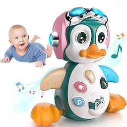 Kidology Crawling Penguin Baby Toy with LED Lights | Interactive Musical Kids Toy for Early Learning & Entertainment | Perfect Christmas and Birthday Gift for Toddlers & Infants (Pink)-picture-12