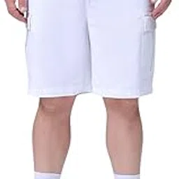 the indian garage co Men Relaxed Fit Solid Mid-Rise Cargo Shorts-picture-17