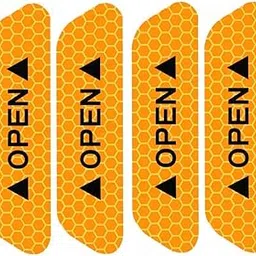 MIZZEO 3D Strong Reflective Stripe Stickers for Car Fender Hood Bumper High-Intensity Night Visibility (Carbon Fibred, Pack of 6, Yellow) Compatible with Maruti Suzuki Ignis (Type-II) 2020 Onwards-image-3