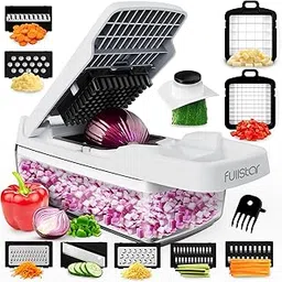 Fullstar 9-in-1 Chopper Vegetable Cutter Mandoline Slicer with Handle - Pro Veggie Chopper with Container and Lid, Food Chopper Salad Chopper Vegetable Chopper with Container, Onion Slicer-picture-15