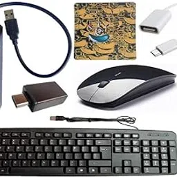 Anjo 7 in 1 Combo of Wired Keyboard, Wireless Mouse with USB Nano Receiver, Anti-Skid Mouse Pad, USB Hub 3.0, Multi-Purpose Cleaner & Cloth 100ml, OTG Micro & C to A Type-image-34