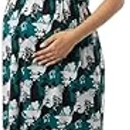 Cotton Maternity Maxi Dress for Women | Zipless Feeding Nighty with Hidden Flap & Pockets | Nursing Gown for Pregnant & Breastfeeding Moms | Soft & Stretchable Fabric.-image-52