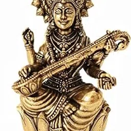 The Spiritual Living Brass Saraswati Maa Murti | 2.5 Inch | Saraswati Idol Small | Goddess Saraswati Idol | Idol of Saraswati MATA | Pital Ki Murti | Study Table | Home and Office |-image-4