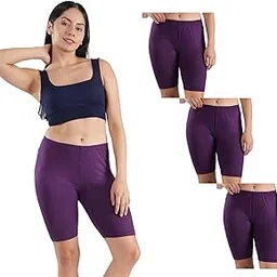 orlizea Women Viscose Lycra Cycling Shorts, Gym Shorts, Low Waist Shorts, Running Shorts, Sports Shorts for Active Lifestyle Pack of 3-picture-57