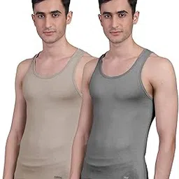 freecultr Vest for Men | Bamboo Sleeveless Super Soft Round Neck Gym Comfort Vests | Workout Regular Fit Innerwear | Breathable Sando with Long Hemline | Double Pack-picture-39