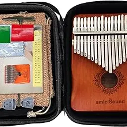 amiciSound Thumb Piano 21 Keys Musical Instrument Kalimba with Engraved Notes and Tuning Hammer and Protective Carry Bag-image-1