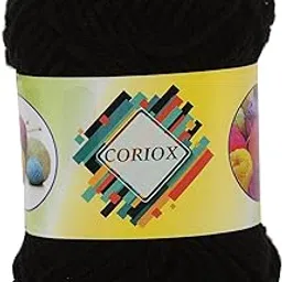 CORIOX Acrylic Wool 4 Ply Yarn for Crochet and Knitting Pack of 6 Ball - 100gms (Black)-picture-17