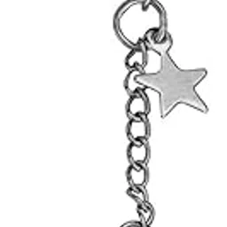 sullery Long Chain With Smily Silver Stainless Steel 1pc Stud Earring For Men And Women-picture-47