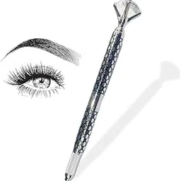 ibrow Detachable Crystal Semi Permanent Makeup Pen - Manual Tattoo Machine for Eyebrows, Eyeliner, Microblading Needles - Professional Tattooing Tool (Silver)-picture-45