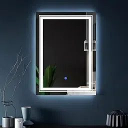 MIRROROLOGY INDUSTRY Premium 18x24 Inch Lighted Mirror – Frameless LED Wall Mounted Mirror for Bathroom & Vanity with Adjustable Brightness & 3 Light Modes (Warm, White, Natural), 5mm Thick Glass-picture-15