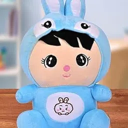 KRISHNA DECOR Soft Plush Doll Toy with Rabbit Ear, Teddy Bear, Best Gift Toy and Pillow for Kids, Girls and Adults (Blue Doll 40 Cm)-image-5