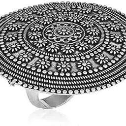 Oxidised Cocktail Ring | Bold & Elegant Statement Ring for Women | Perfect for Parties & Special Occasions-picture-25