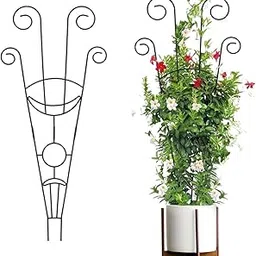 sAtimE 32 Inch Metal Trellis for Adjustable Climbing Plants | Decorative Flower & Vine Support | Different Pattern Iron Plant Trellis for Amaryllis, Orchid, Lily, Rose & Outdoor Garden Décor (1 Pack)-picture-34