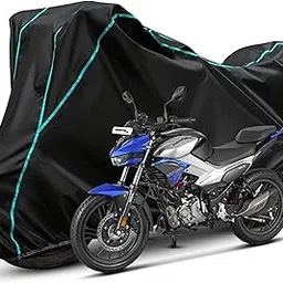 AUTOTEN-Bike Body Cover Hero Xtreme 125R Full Body Cover with Waterproof, Dust Proof, UV Rays Protective, Triple Stitching & Lightweight Two Wheeler Covers - (Black with Waterproof Aqua Piping)-picture-30