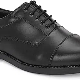 mikaasa Leather Formal Oxford Shoes, Police, Officers, Lace-Up Mid Top Shoes for Men (Tan,Black)-picture-20
