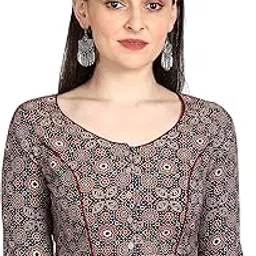the weave traveller Black & Red Ajrakh Hand Block Printed Cotton Readymade Blouse-picture-11