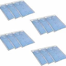 Homestrap Set of 12 Single Shirt Cover | Clothes Storage Bag | Wardrobe Organizer With Transparent Design And Zip For Shirt, T-shitrs or Trouser (Grey)-picture-52