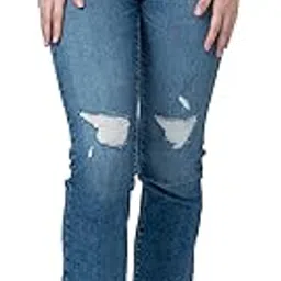 spykar Women Mid Blue Cotton Slim Straight Fit Ankle Length Jeans (Emma)-picture-40