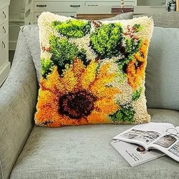 Latch Hook Kits DIY Crocheting Embroidery Throw Pillow Needlework Cross Stitch Kits (Flower1)-picture-26