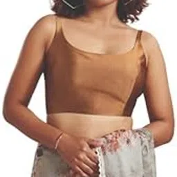 s salwar studio Salwar Studio Copper Taffeta Sleeveless Readymade Blouse- Pack of 1.-picture-51