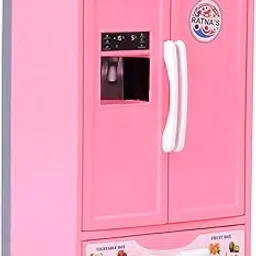 BKDT Marketing Toy Refrigerator/Fridge Kitchenware Role Play Set Household Kitchen Appliance Miniature Toy for Kids with Accessories Like - Ice Trays, Butter Box,Kids Toys Fridge, (Pink)-picture-10